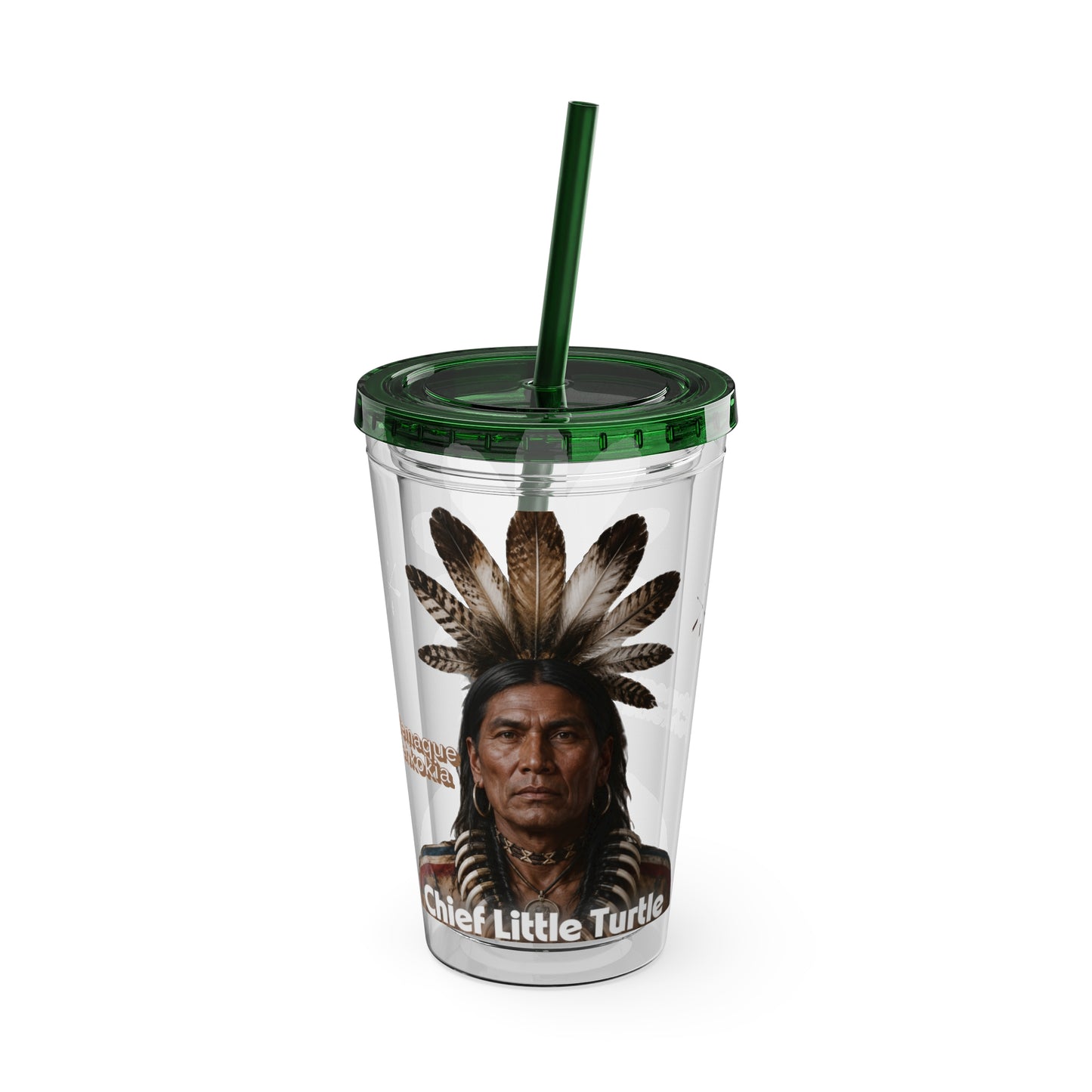 Miami Chief Little Turtle Sunsplash 16oz Tumbler with Straw