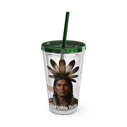 Miami Chief Little Turtle Sunsplash 16oz Tumbler with Straw