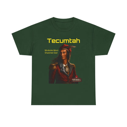 Tecumtah Native American Portrait T‑Shirt — Mvskoke Mom/Shawnee Dad Heritage Tee