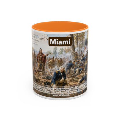 Miami History Battle Scene Mug — Military Vintage Illustration Coffee Cup (11oz/15oz)