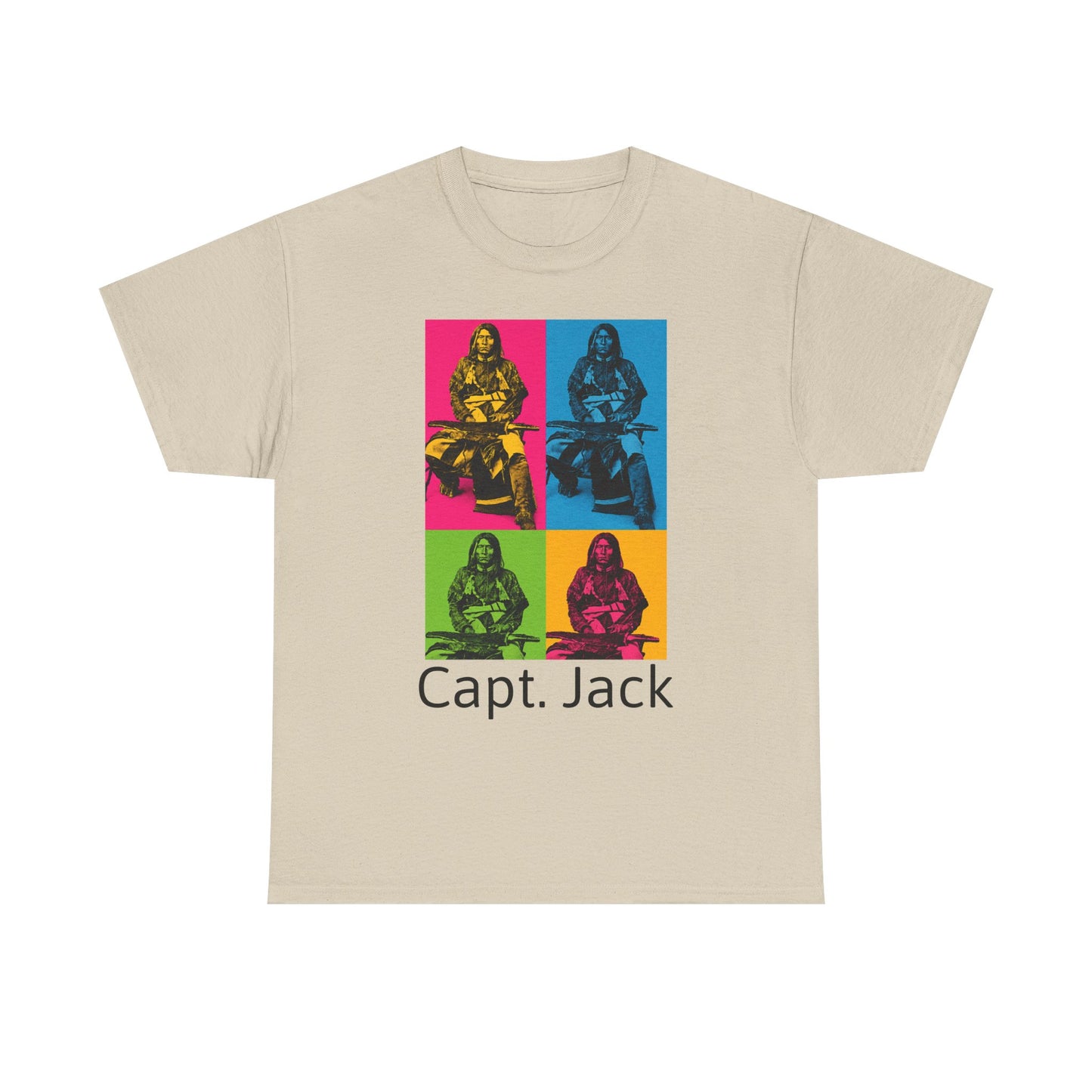 T-Shirt — Capt. Jack Pop-Art Portrait Tee with Arrow Back Print