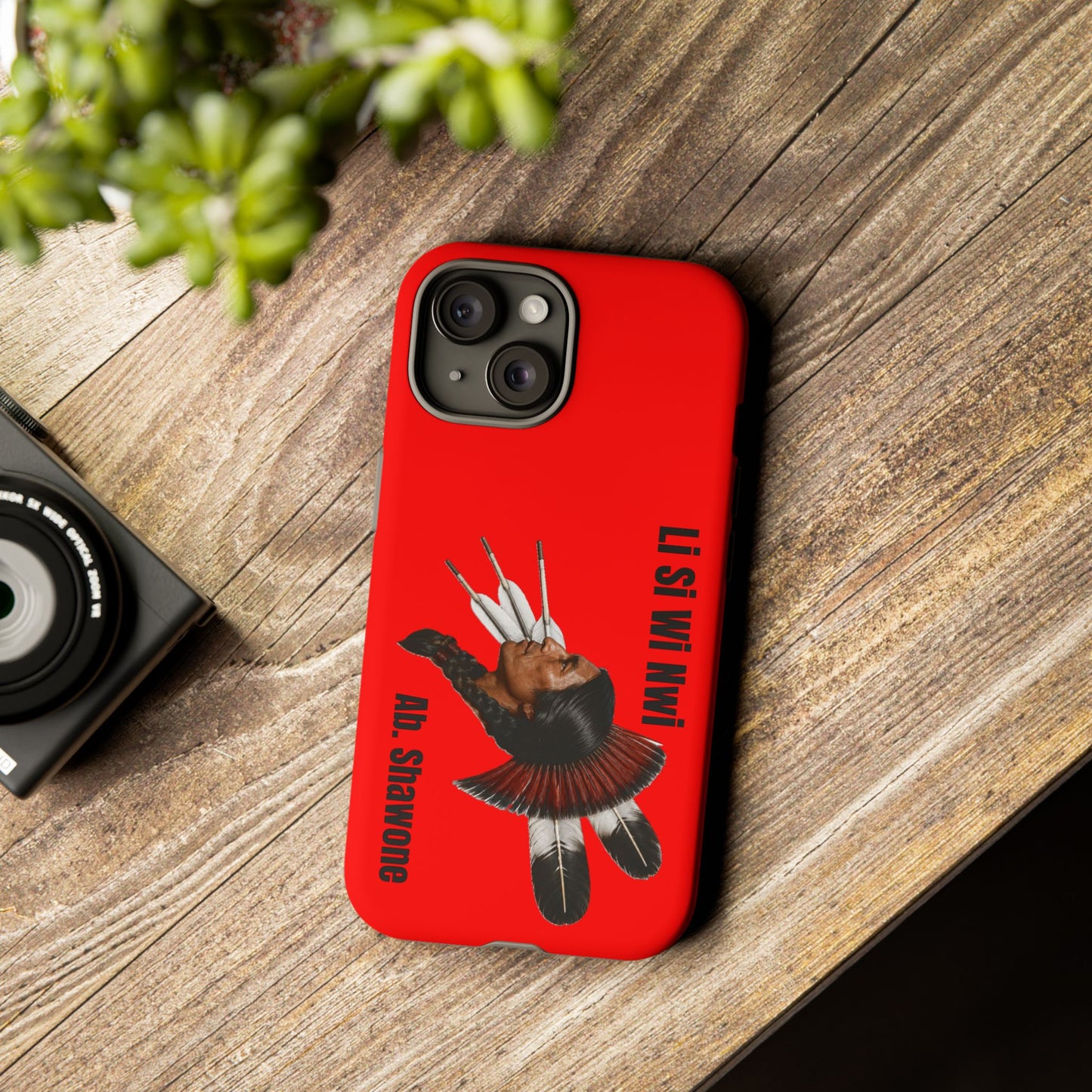 Absentee Shawnee Headdress Phone Case — 'Li Si Wi Ni' Design