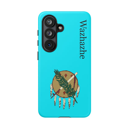 Osage Phone Case — Wazhahze Tribal Shield Design (Native Feather & Tomahawk)