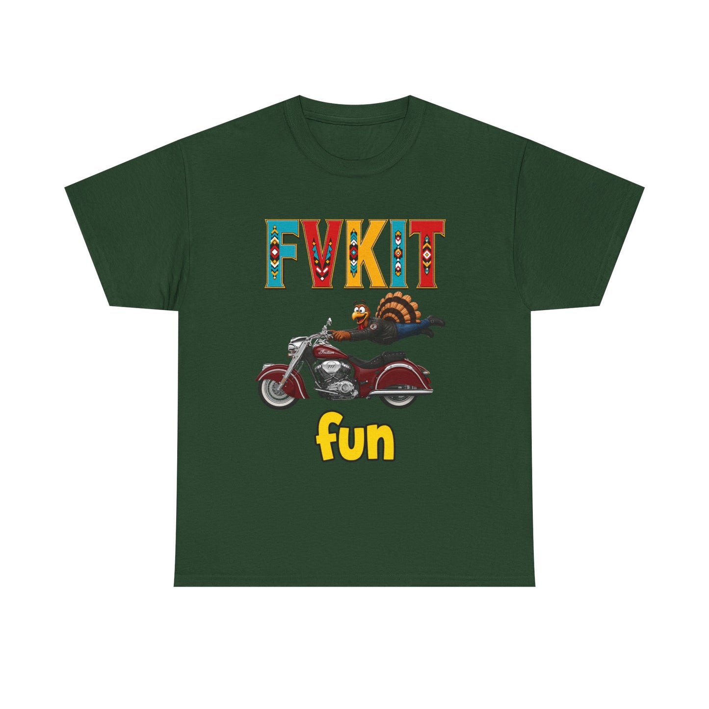 Turkey Motorcycle  Graphic Tee — Retro Rider Humor T-Shirt