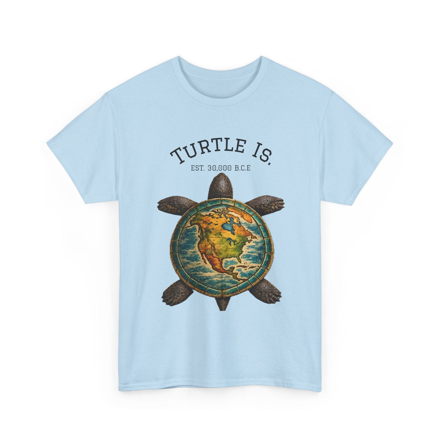 Turtle Globe Graphic Tee — "Turtle Is" Vintage Earth Turtle T-Shirt