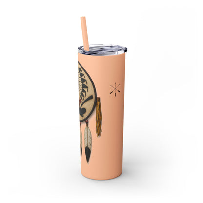 Iowa 20oz Skinny Tumbler with Native Dreamcatcher Design - 'Pahodje' Travel Straw Cup