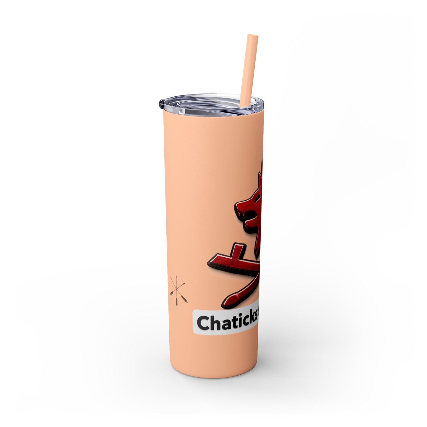 Pawnee Skinny Tumbler — Red Wolf Logo 20oz Insulated Tumbler with Straw