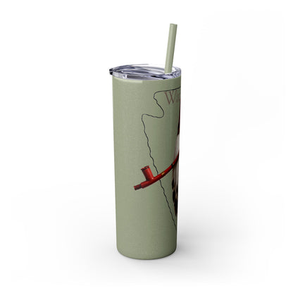 Osage Skinny Tumbler — Native Feather & Pipe Design 20oz Straw Cup