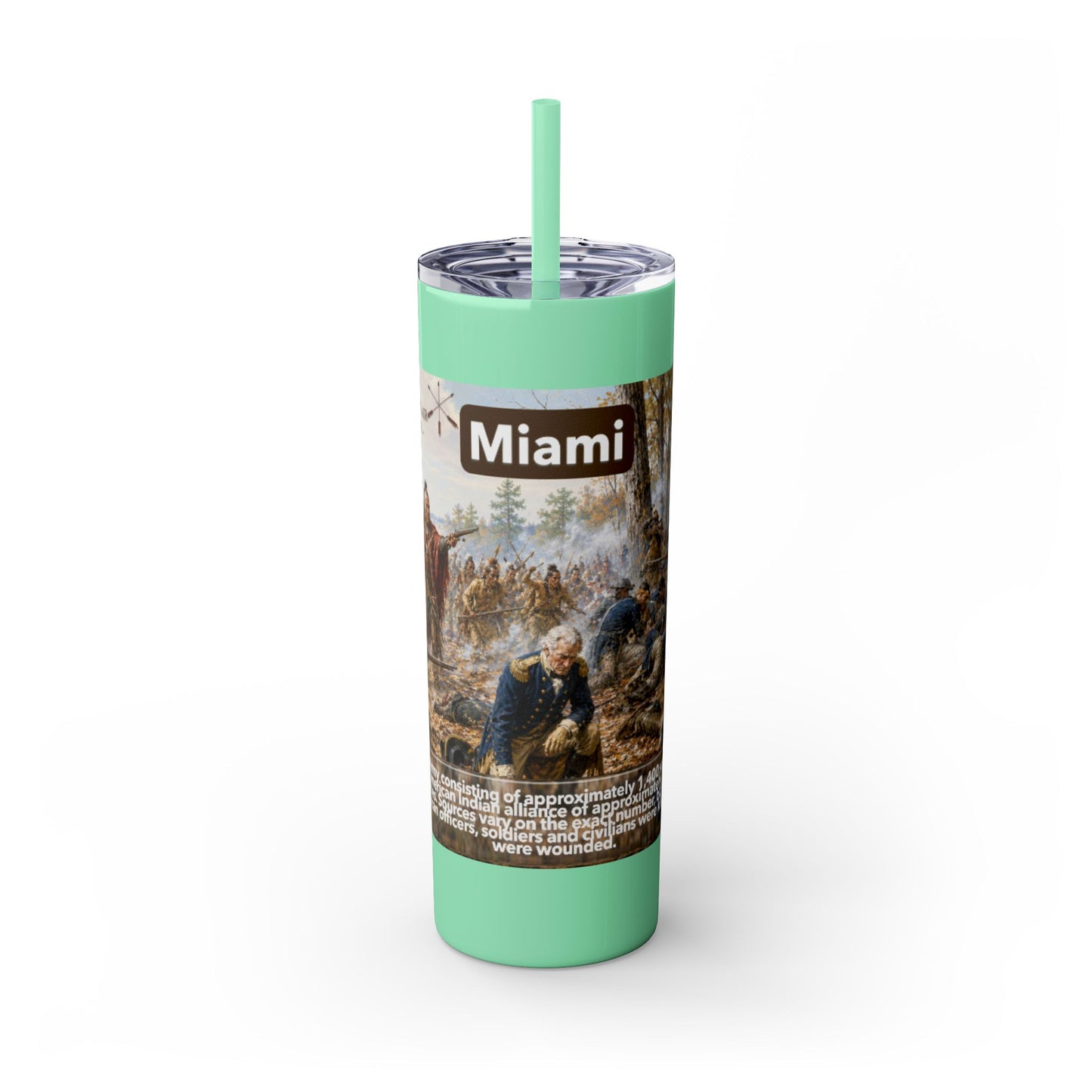 Miami Tribe Historical Skinny Tumbler 20oz — Native American Heritage Travel Cup
