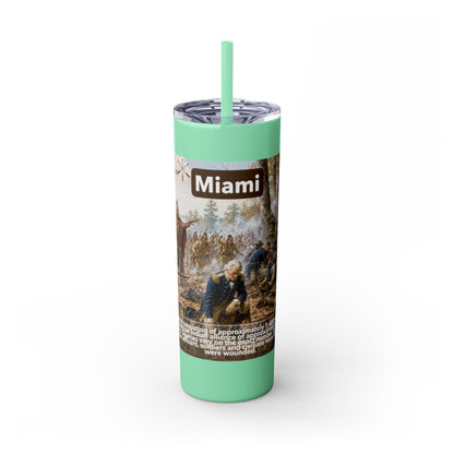 Miami Tribe Historical Skinny Tumbler 20oz — Native American Heritage Travel Cup