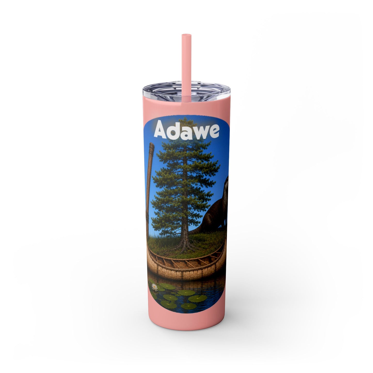 Ottawa Adawe Canoe Skinny Tumbler — 20oz Insulated Travel Cup with Straw