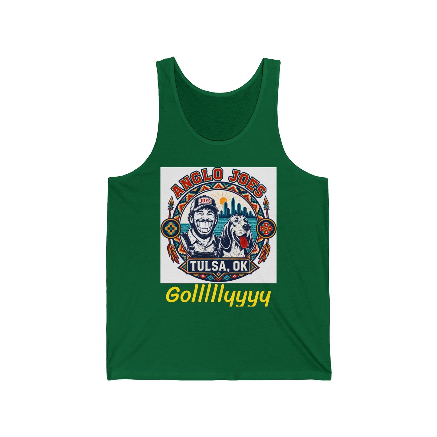 Anglo Joe's Tulsa, OK Fishing Tank Top — 'Gollllllyyyy' Retro Outdoor Tee