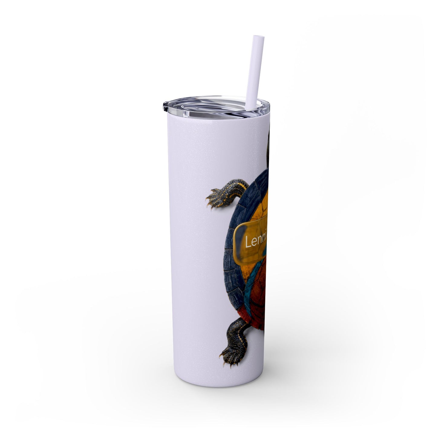Delaware West Turtle Skinny Tumbler 20oz — Colorful Sea Turtle Travel Cup with Straw