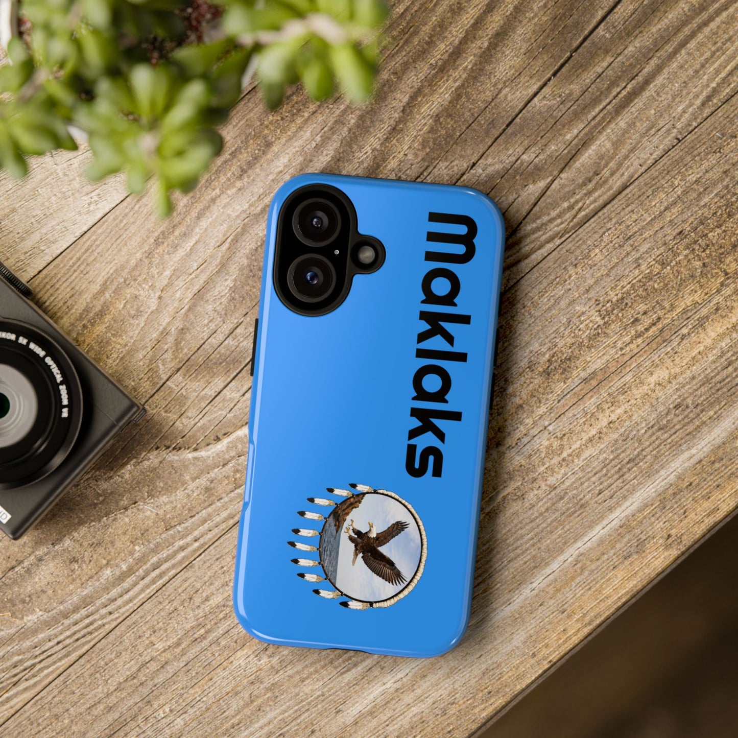 Modoc Blue 'Maklaks' Tough Phone Case with Eagle Drum Design