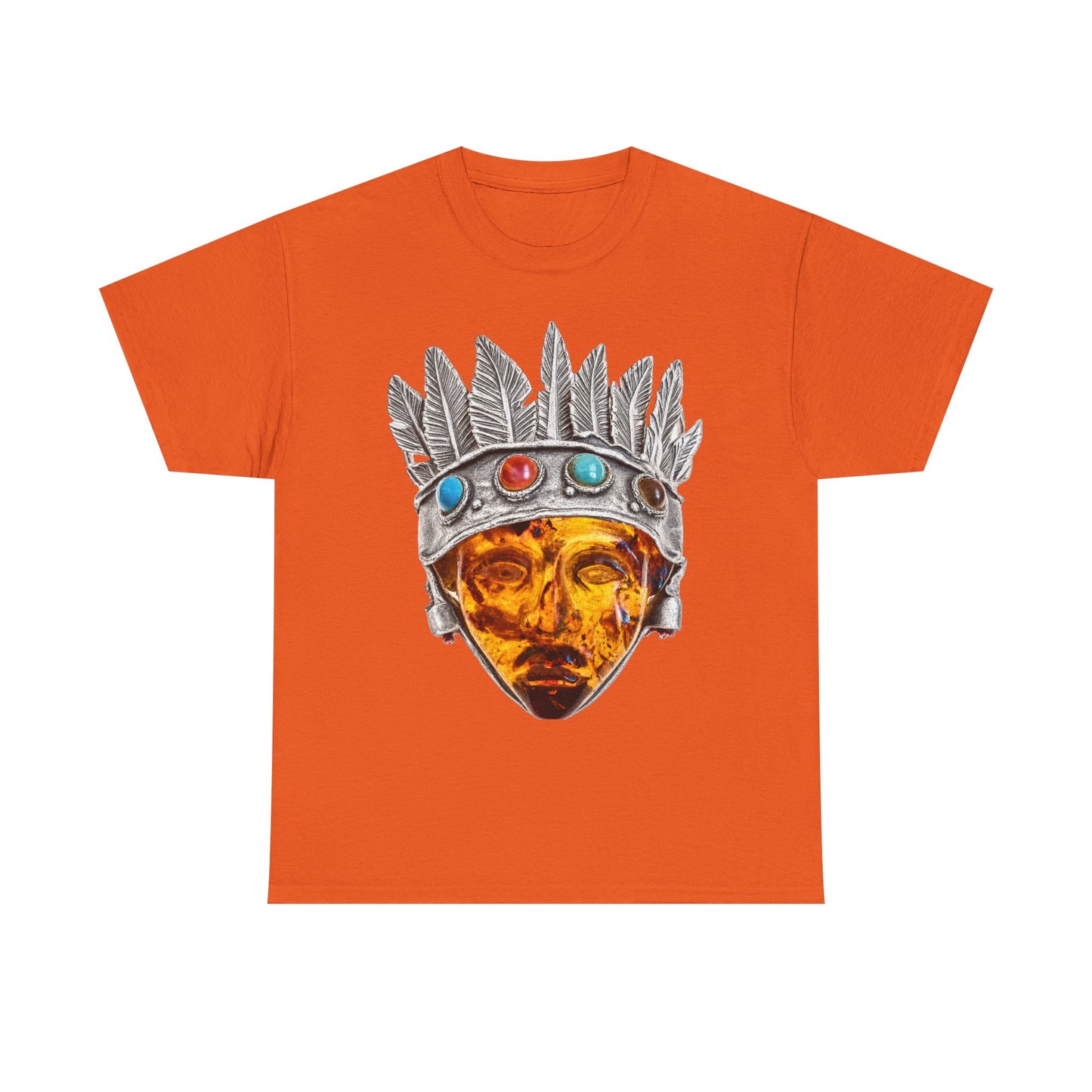 Tribal Crown Mask Tee — Vintage Gemstone Headdress Graphic T-Shirt