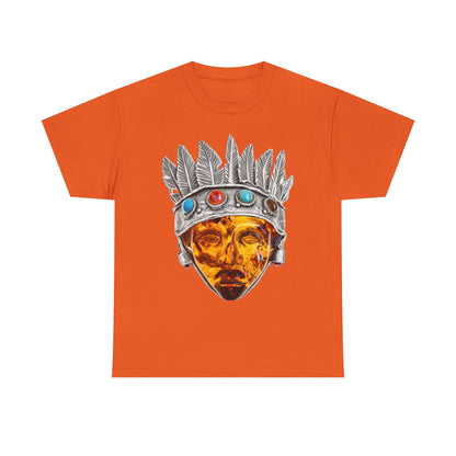 Tribal Crown Mask Tee — Vintage Gemstone Headdress Graphic T-Shirt