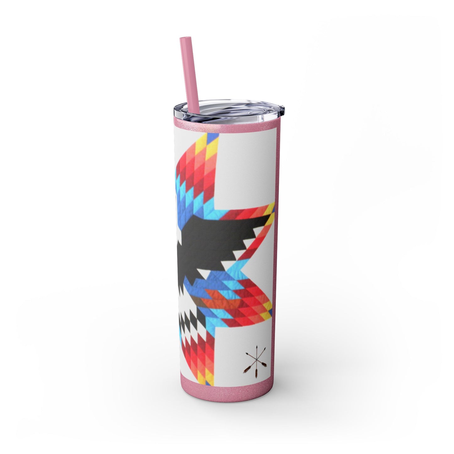 Onci 20oz Skinny Tumbler - Geometric Thunderbird Design, Insulated Travel Cup with Straw