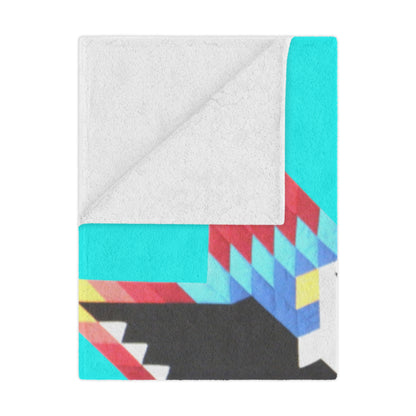 Turquoise Native Star Eagle Minky Blanket — Southwestern Geometric Throw