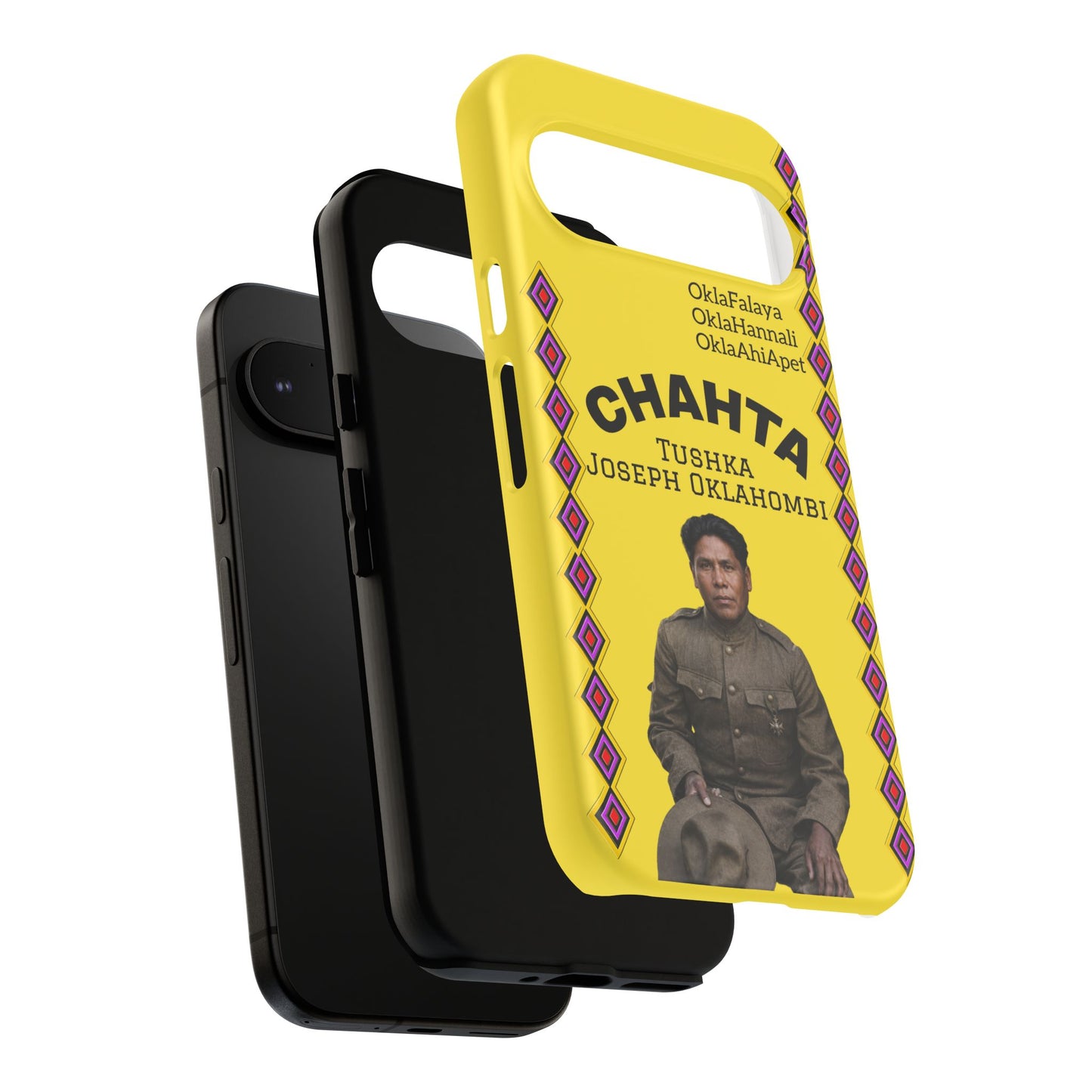 Chahta Tushka Joseph Oklahombi Yellow Phone Case — Native American Tribute Protective Cover