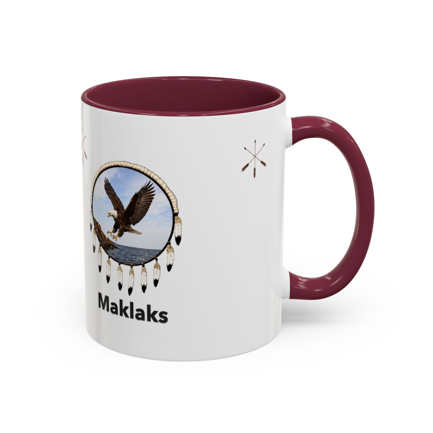 Modoc Eagle Ceramic Mug (11oz/15oz) – 'Maklaks' Native-Inspired Coffee Cup