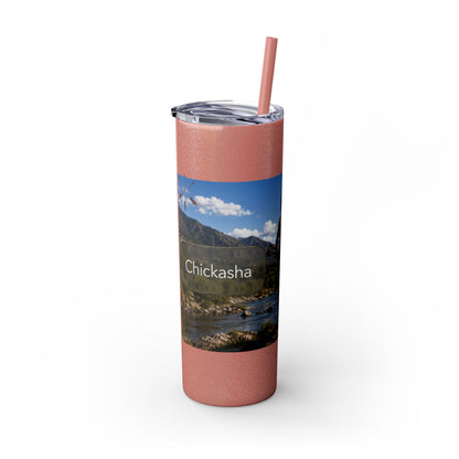Chickasaw Skinny Tumbler with Straw, 20oz