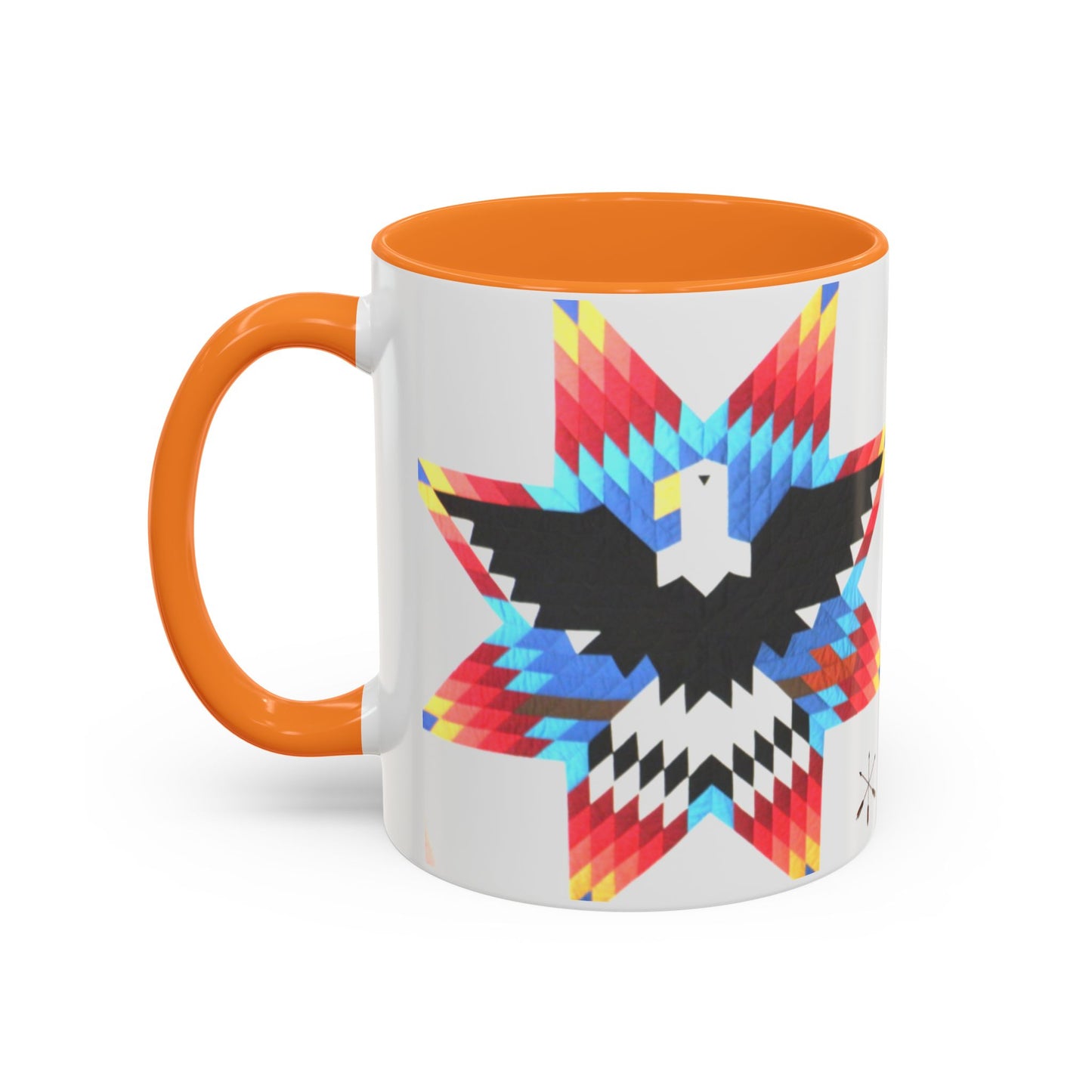 Onci  Eagle Star Ceramic Mug — Colorful Geometric Native-Inspired Coffee Cup (11oz, 15oz)