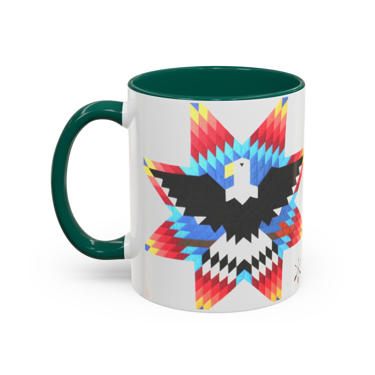 Onci  Eagle Star Ceramic Mug — Colorful Geometric Native-Inspired Coffee Cup (11oz, 15oz)