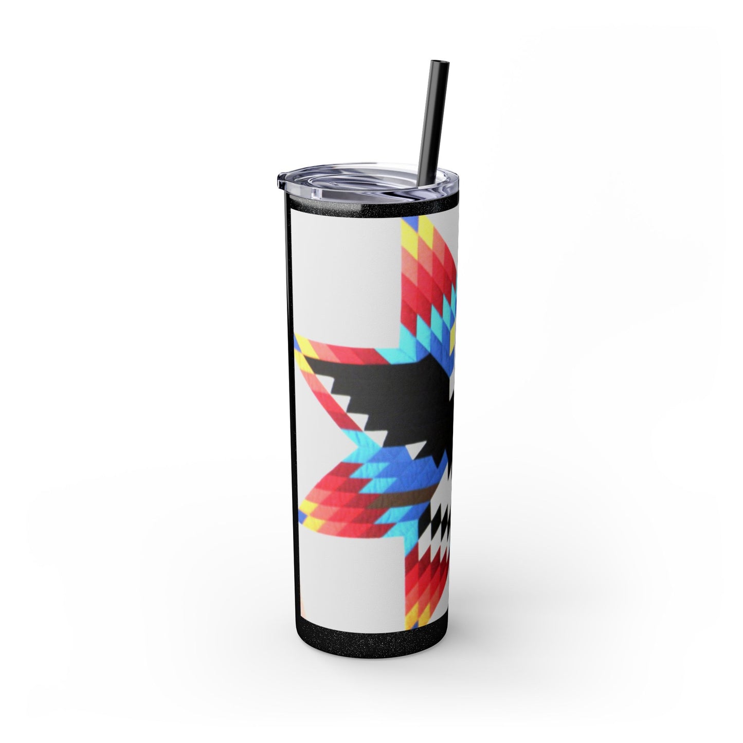 Onci 20oz Skinny Tumbler - Geometric Thunderbird Design, Insulated Travel Cup with Straw