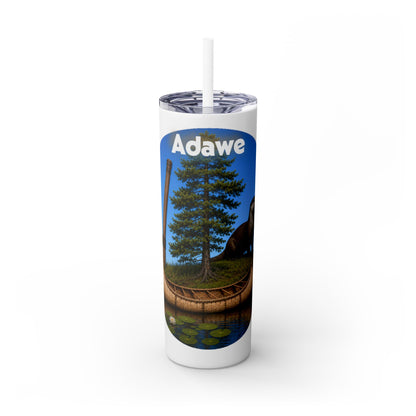Ottawa Adawe Canoe Skinny Tumbler — 20oz Insulated Travel Cup with Straw
