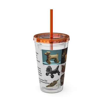 Aztec Sunsplash 16oz Insulated Straw Tumbler — Historical Artifact Illustration Design