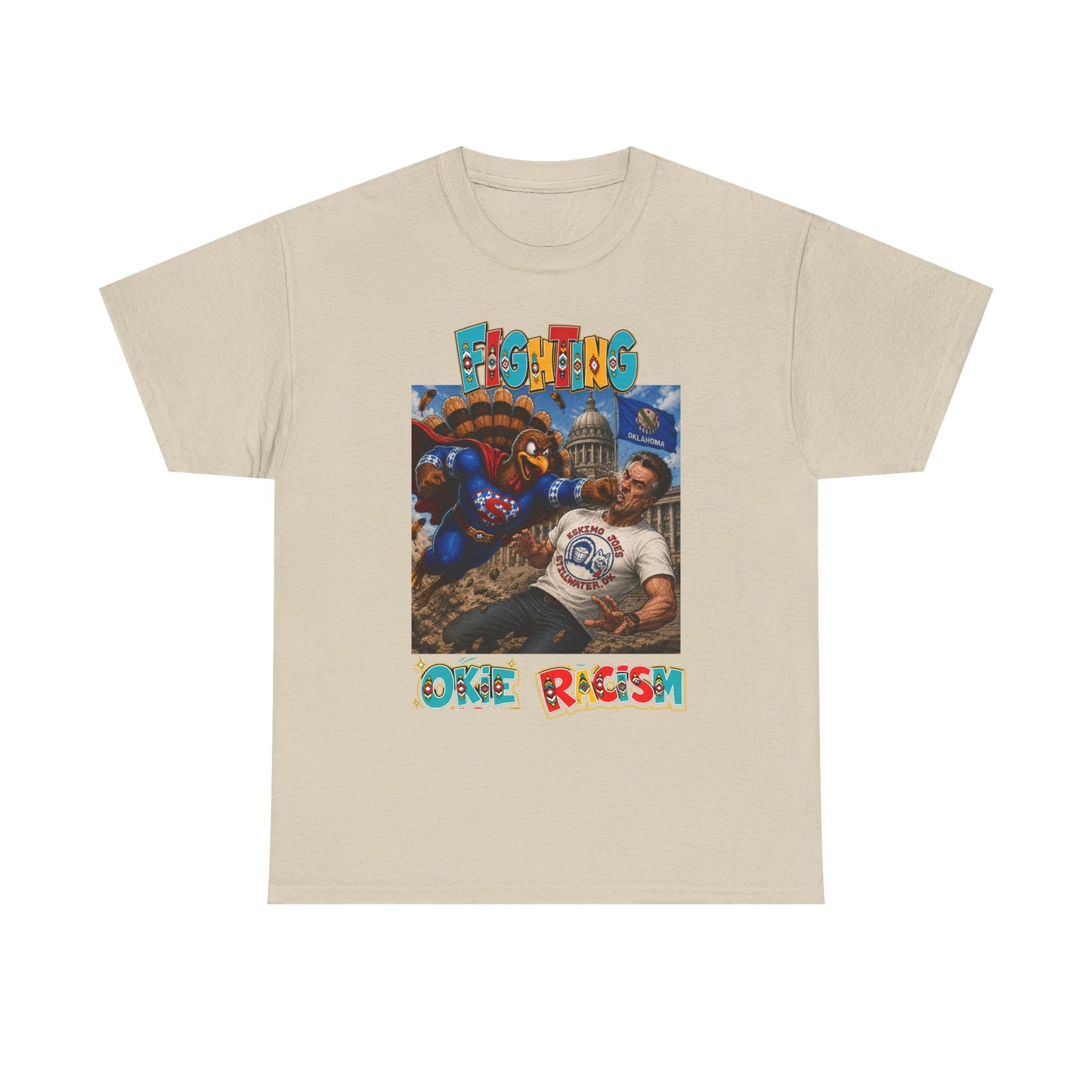 Turkey T-Shirt — Retro Comic 'Stop Racism' Graphic Tee