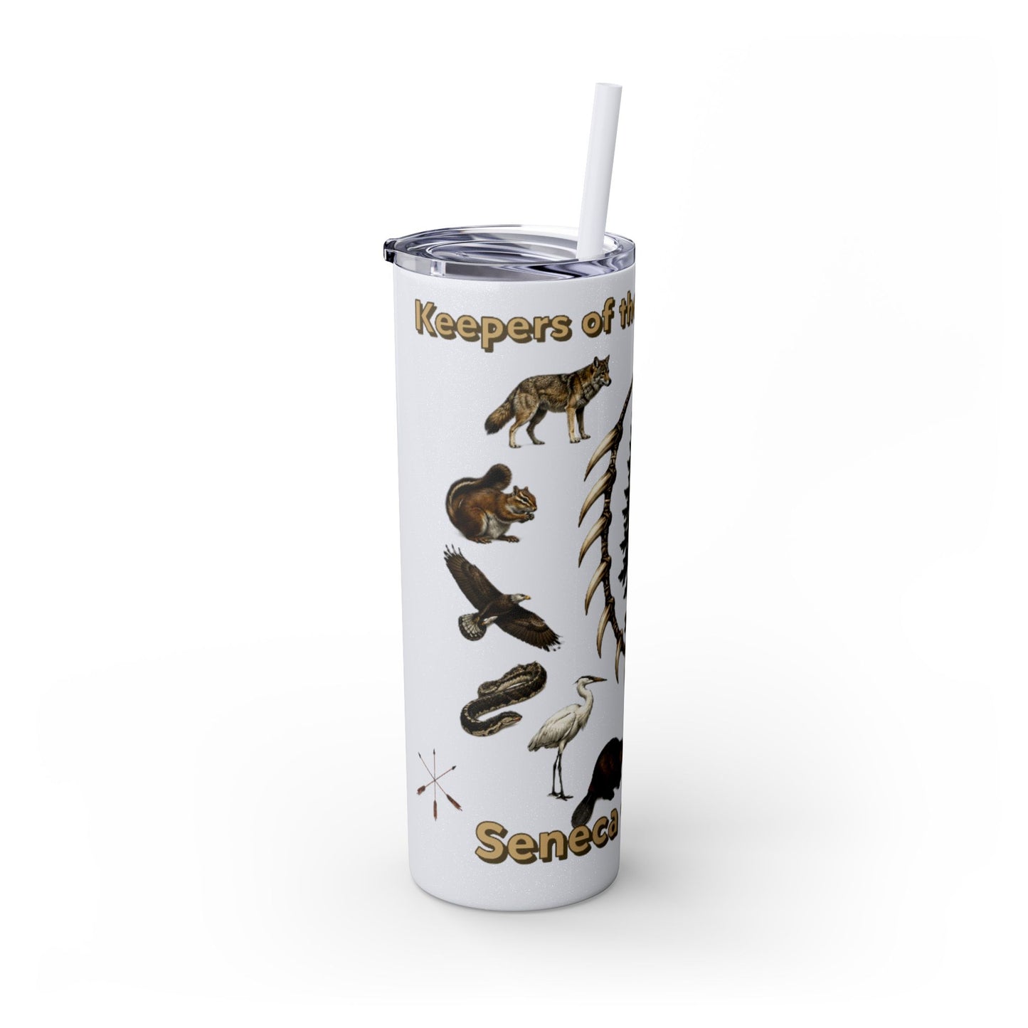 Seneca Cayuga Skinny Tumbler with Straw, 20oz