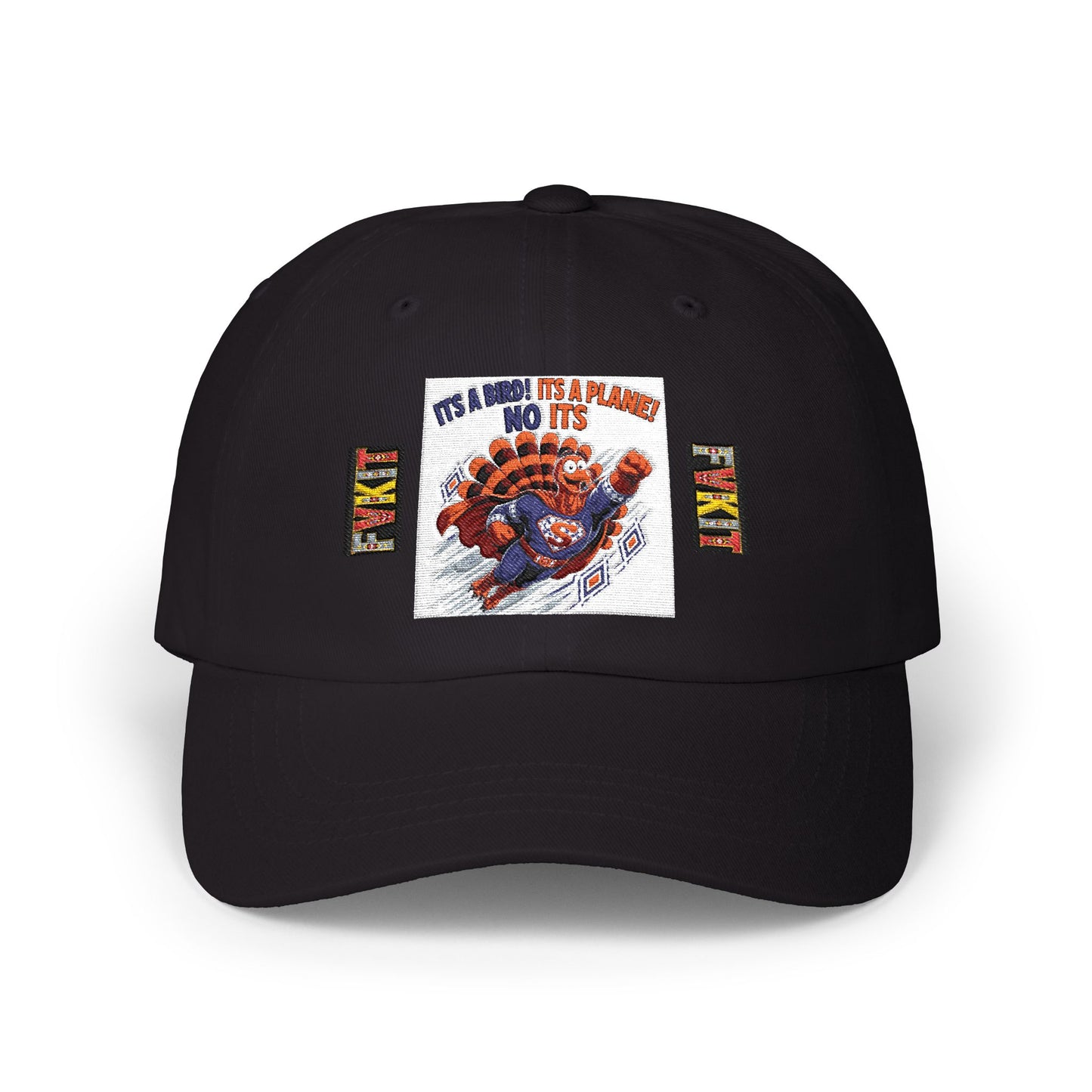 Turkey Dad Cap with Retro Turkey 'It’s A Murder, It’s A Massacre, No It’s' Graphic — Thanksgiving Hat