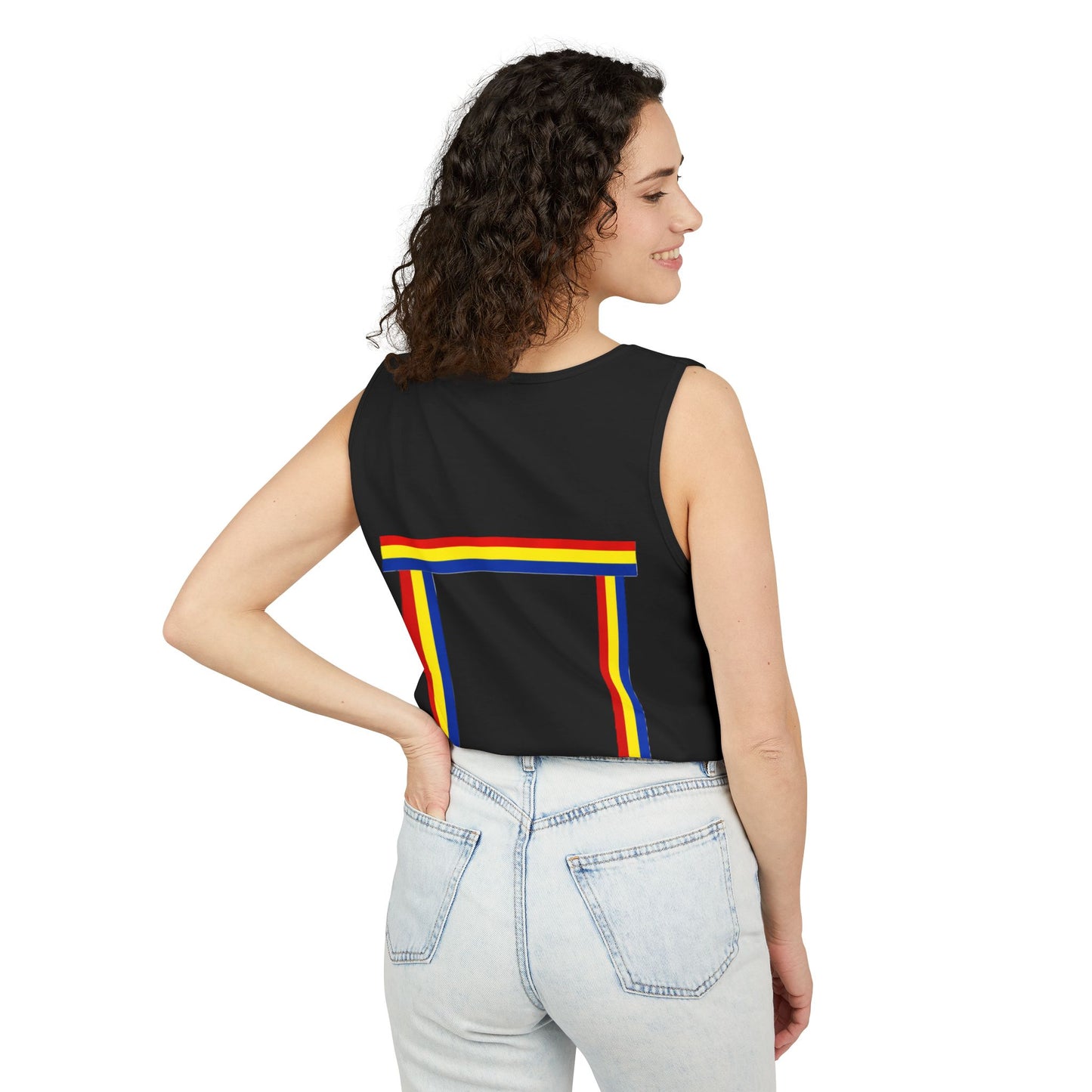 Blue Ribbon Shirt inpired Tank Top — Minimal Rainbow Ribbon Graphic
