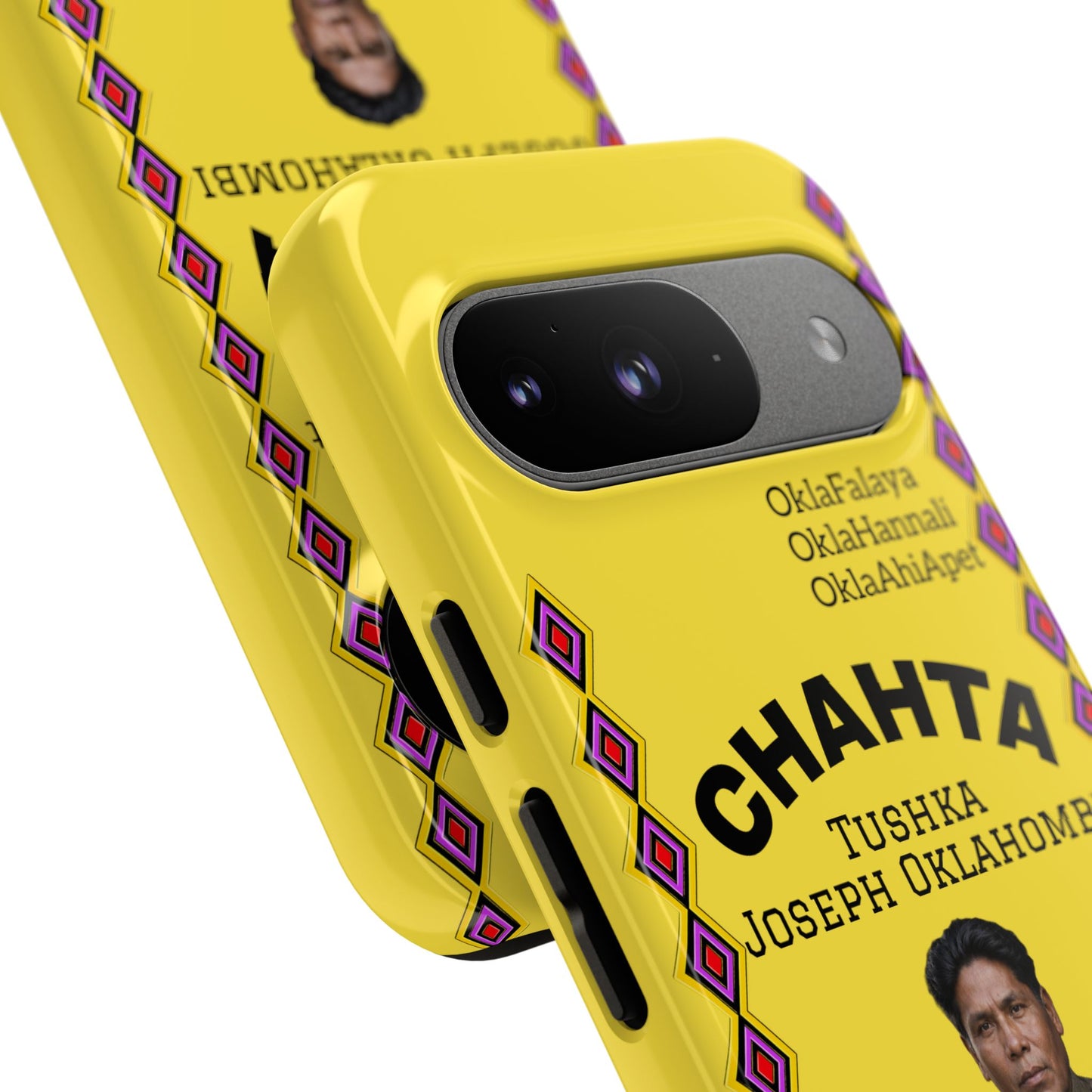 Chahta Tushka Joseph Oklahombi Yellow Phone Case — Native American Tribute Protective Cover
