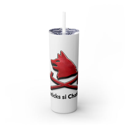 Pawnee Skinny Tumbler — Red Wolf Logo 20oz Insulated Tumbler with Straw