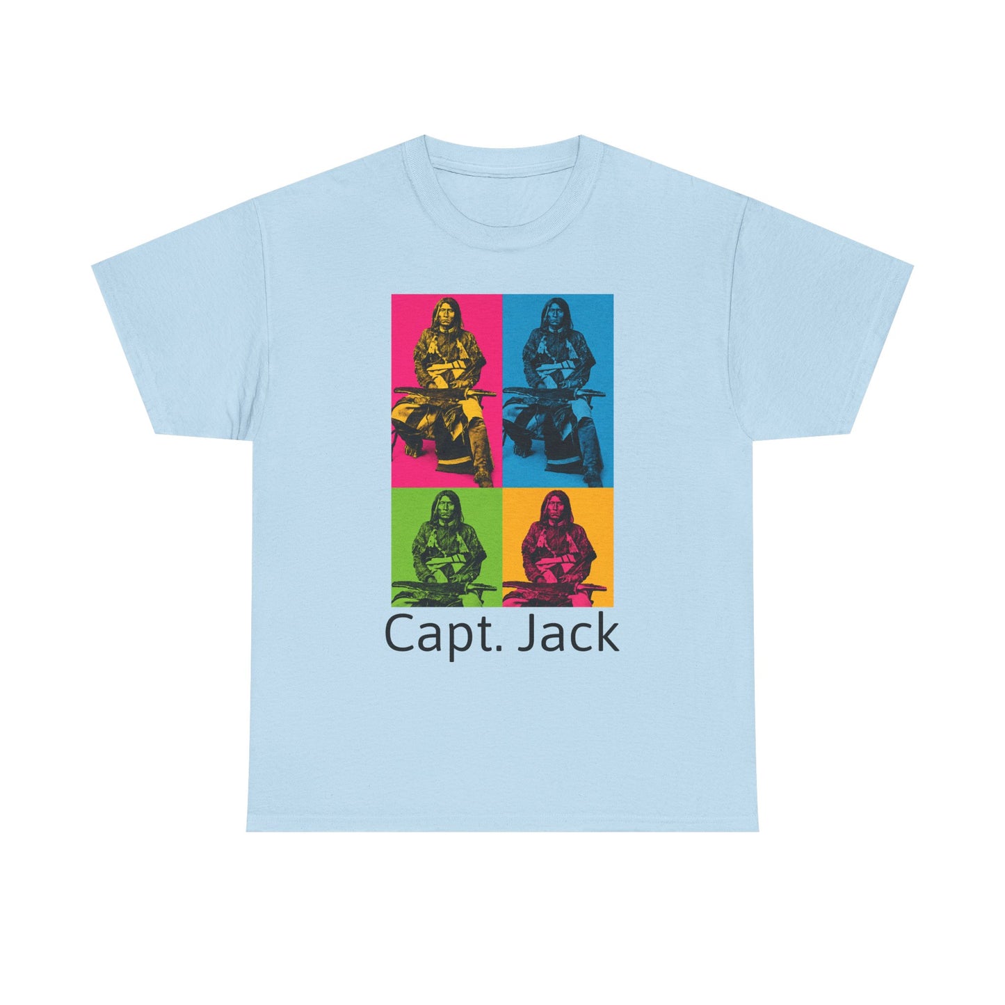 T-Shirt — Capt. Jack Pop-Art Portrait Tee with Arrow Back Print