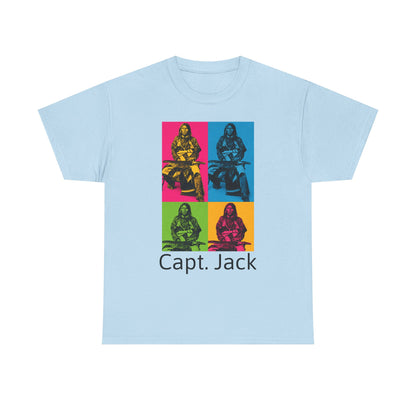 T-Shirt — Capt. Jack Pop-Art Portrait Tee with Arrow Back Print