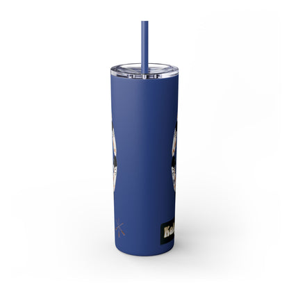 Kiowa Native Warrior on Horse 20oz Skinny Tumbler — Indigenous Heritage Travel Cup with Straw