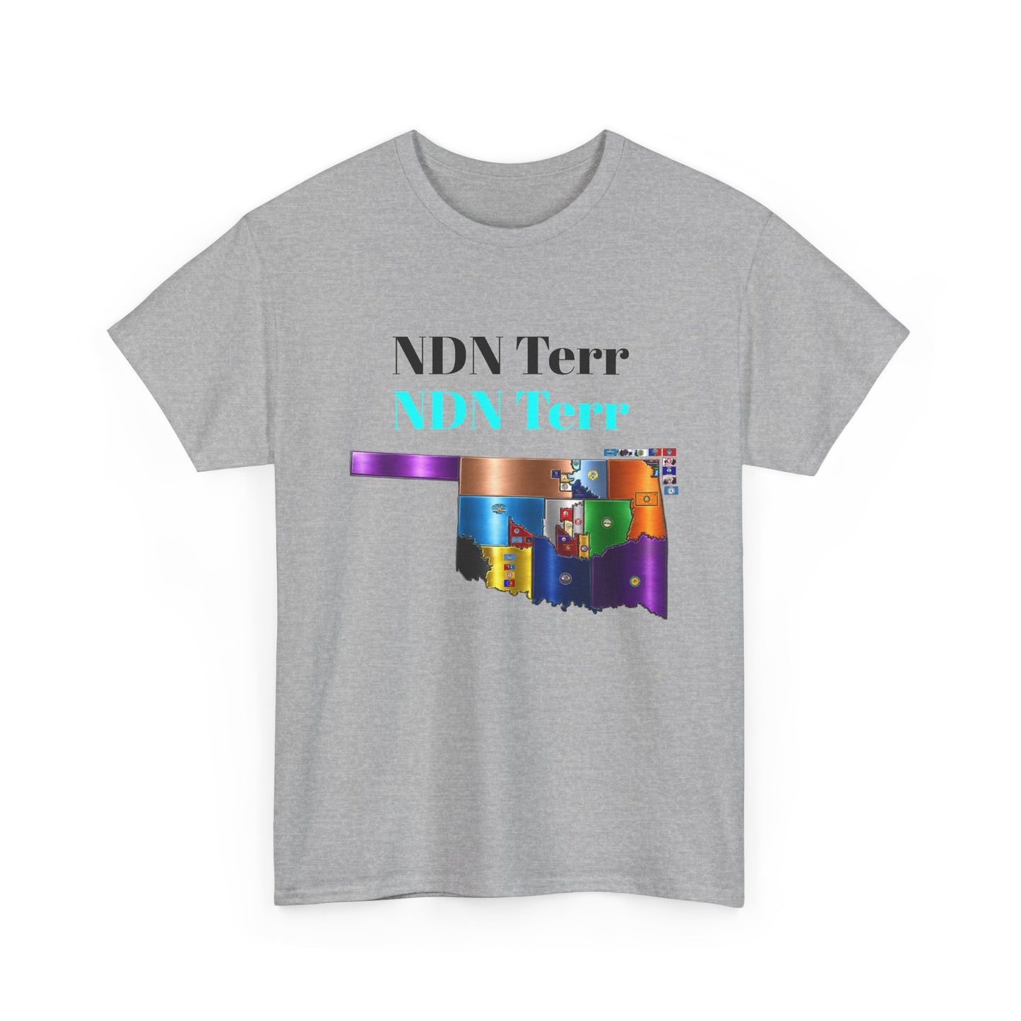 NDN Terr Oklahoma Map Tee — Native Pride Graphic T-Shirt with Arrows
