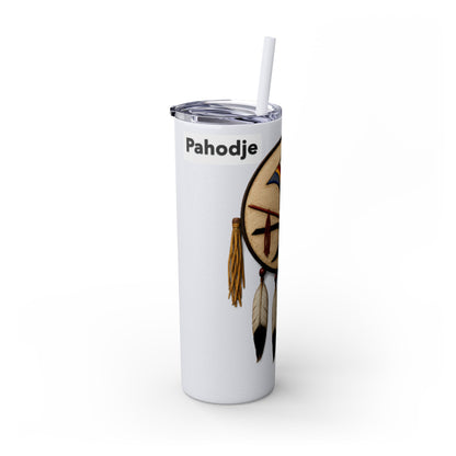 Iowa 20oz Skinny Tumbler with Native Dreamcatcher Design - 'Pahodje' Travel Straw Cup