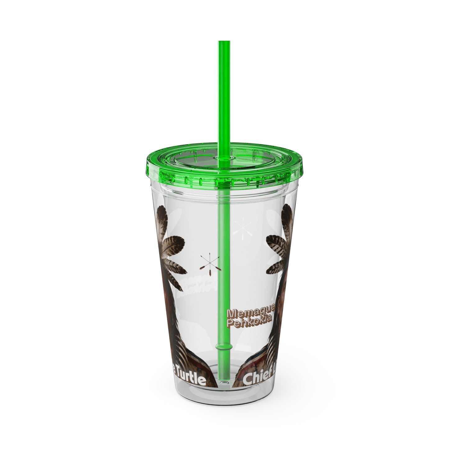 Miami Chief Little Turtle Sunsplash 16oz Tumbler with Straw