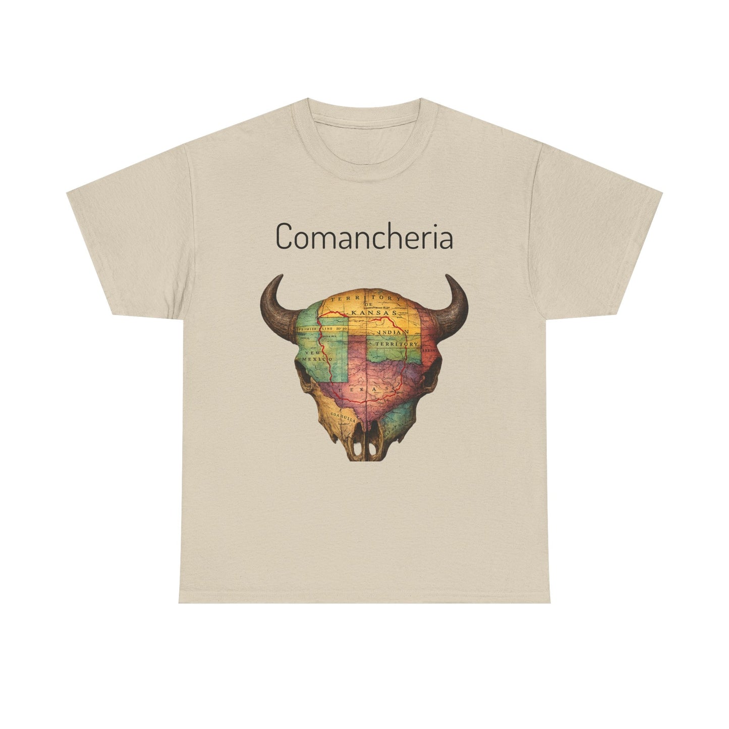 Comancheria Buffalo Skull T-Shirt — Western Map Graphic Tee