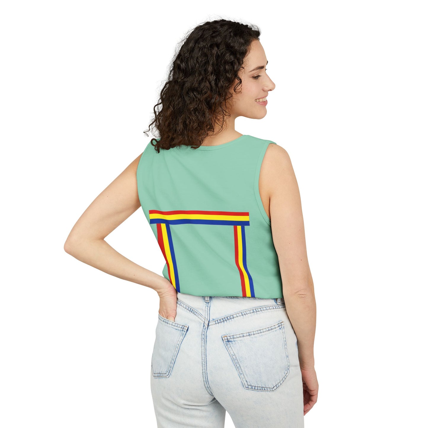 Blue Ribbon Shirt inpired Tank Top — Minimal Rainbow Ribbon Graphic