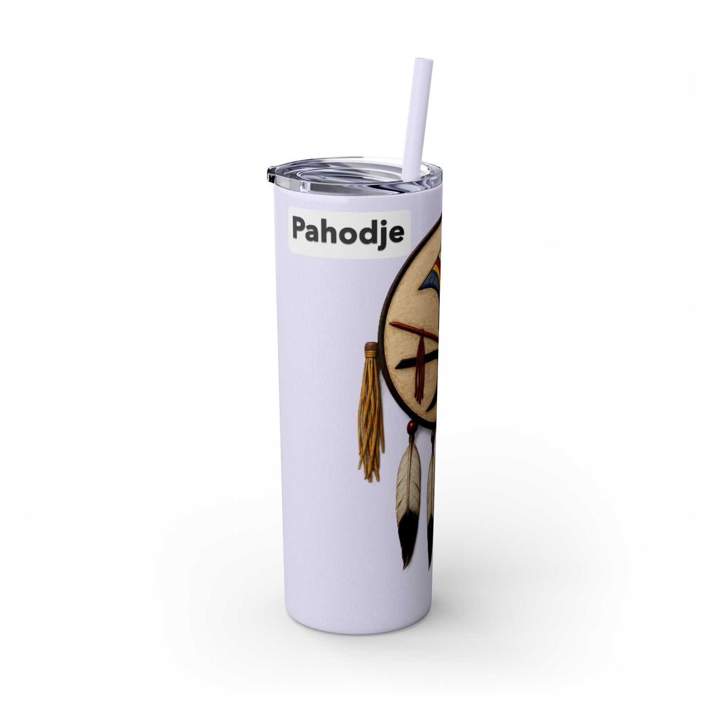 Iowa 20oz Skinny Tumbler with Native Dreamcatcher Design - 'Pahodje' Travel Straw Cup