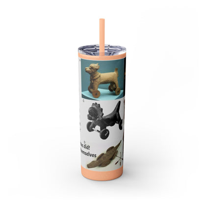 Aztec 20oz Skinny Tumbler - Educational Indigenous Artifacts Design