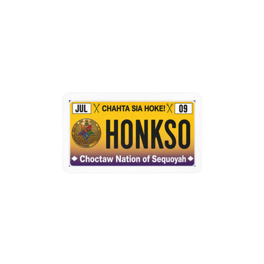 HONKSO License Plate Vinyl Decal — Choctaw Nation of Sequoyah Sticker