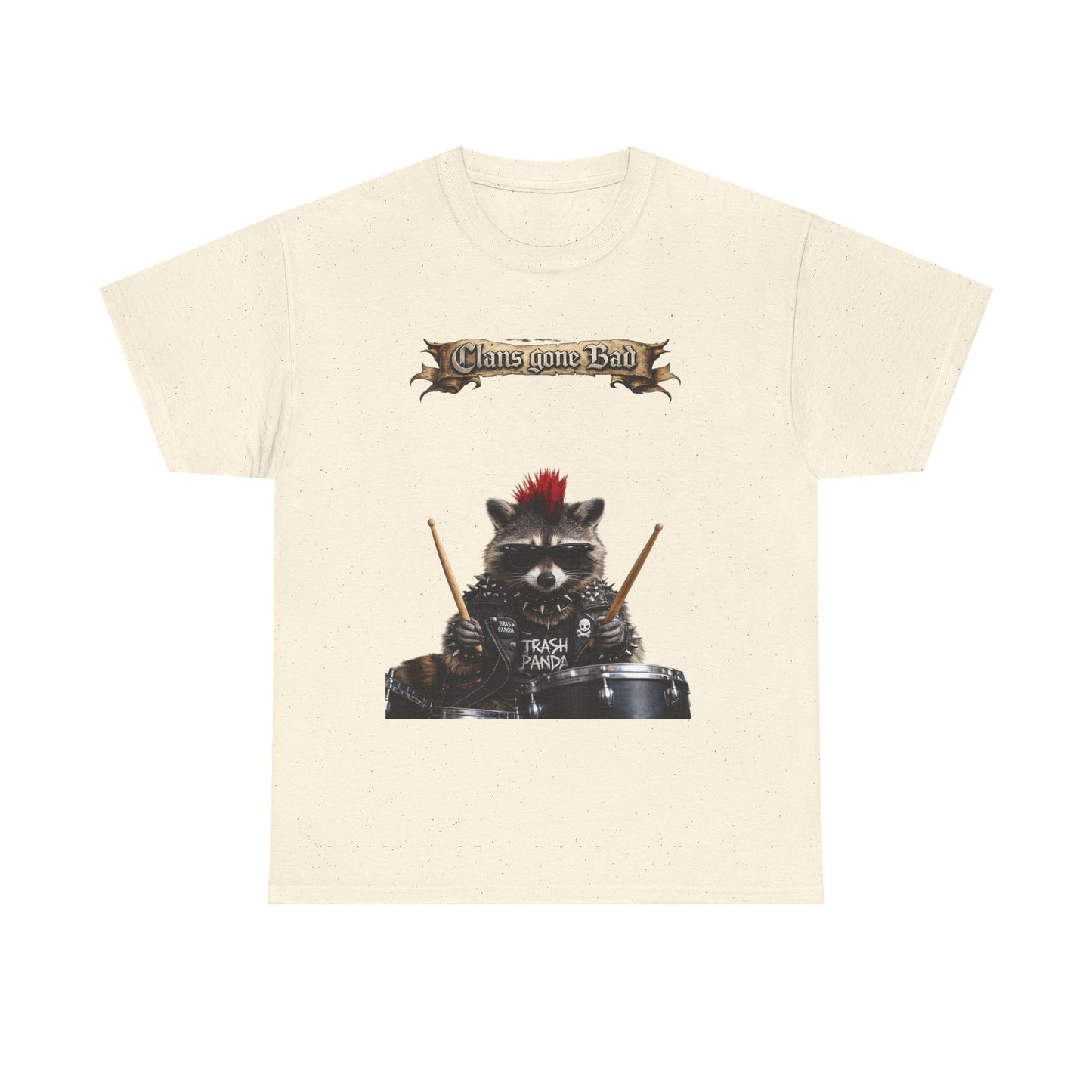 ClansDrummer Raccoon Graphic Tee — "Chaos Goes Brrr" Cute Punk Rock T-Shirt