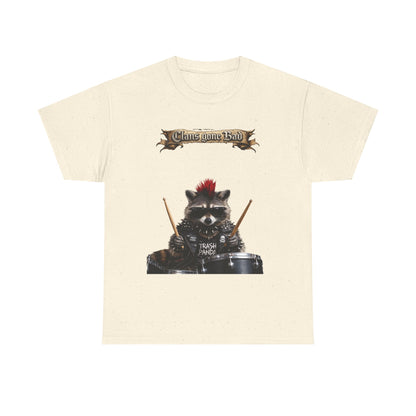 ClansDrummer Raccoon Graphic Tee — "Chaos Goes Brrr" Cute Punk Rock T-Shirt