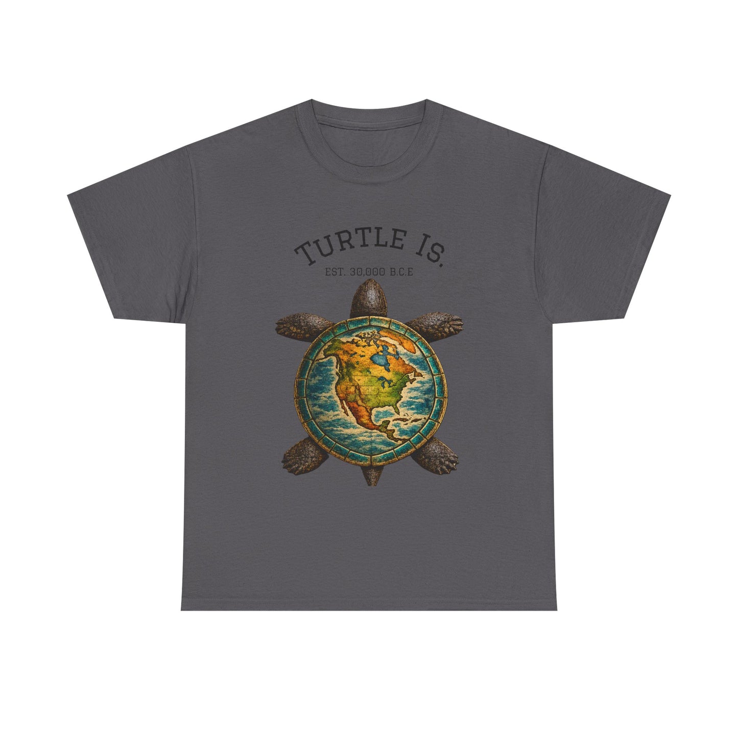 Turtle Globe Graphic Tee — "Turtle Is" Vintage Earth Turtle T-Shirt